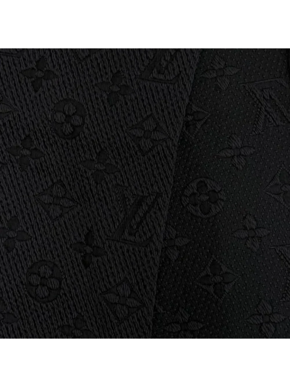 Louis Vuitton Echarpe Logo Mania Silk Blend Anthracite Monogram Scarf Black